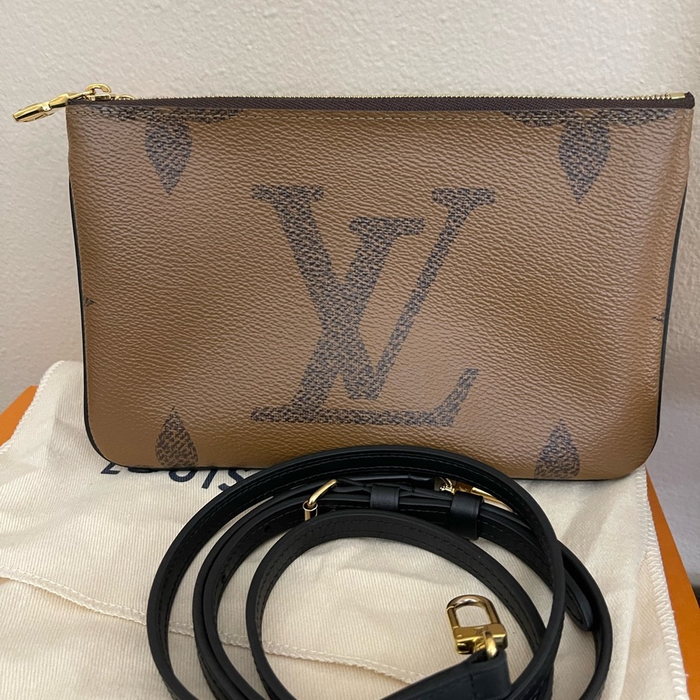 Louis Vuitton double zip Pochette with dustbag and box